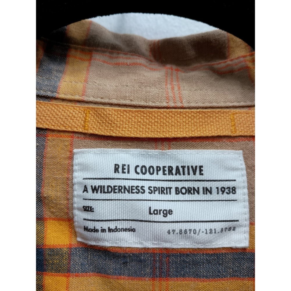 Rei Mens Shirt Large Plaid Hiking Outdoor Gorpcore Button Front Long Sleeve - Picture 3 of 12